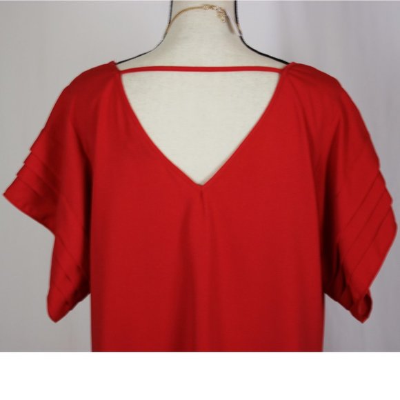 NWOT City Chic Berry Red Bell Sleeve Tunic Size 20 - Picture 8 of 10